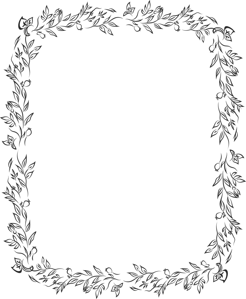 Vintage floral vertical rectangle